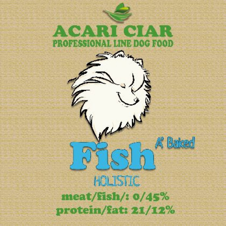 Acari Сiar (Акари Киар) A BAKED DOG FISH. Запеченный сбалансированный сухой корм класса холистик с угрем и калканом для собак всех пород мелкая/средняя гранула