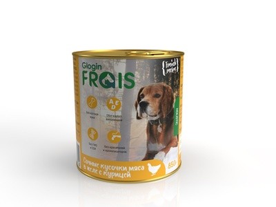 Frais (Фраис) Консервы для собак мясные кусочки в желе   850г