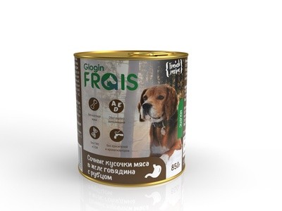 Frais (Фраис) Консервы для собак мясные кусочки в желе   850г