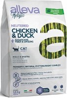 Alleva (Алева) holistic neutered для кастрированных и стерилизованных кошек с курицей и уткой, волокнами сахарного тростника и женьшенем