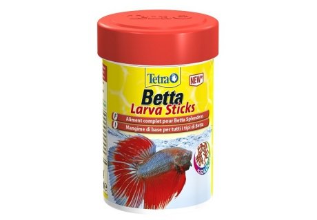 Tetra betta larvasticks корм в форме мотыля для петушков и других лабиринтовых рыб