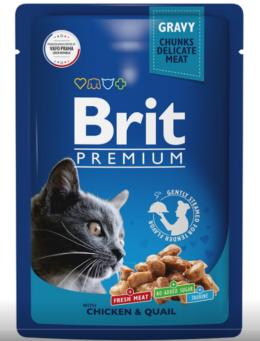 Brit (Брит) Premium Пауч для взрослых кошек в соусе 85г