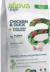 Alleva (Алева) holistic puppy/junior chicken & duck mini Беззерновой полнорационный корм для щенков и юниоров мелких пород. Курица, утка, алоэ вера и женьшень