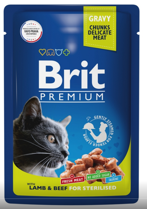 Brit (Брит) Premium Пауч для взрослых стерилизованных кошек в соусе 85г