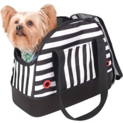 Ibiyaya мягкая сумка-переноска для собак черно-белая полоска