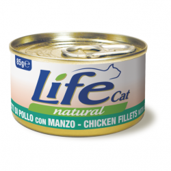 Lifecat (Лайфкет) chicken with beef - консервы для кошек курица с говядиной в бульоне