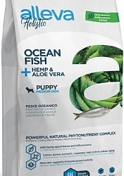 Alleva (Алева) holistic puppy/junior ocean fish medium Беззерновой полнорационный корм для щенков средних пород. Океаническая рыба, конопля и алоэ вера
