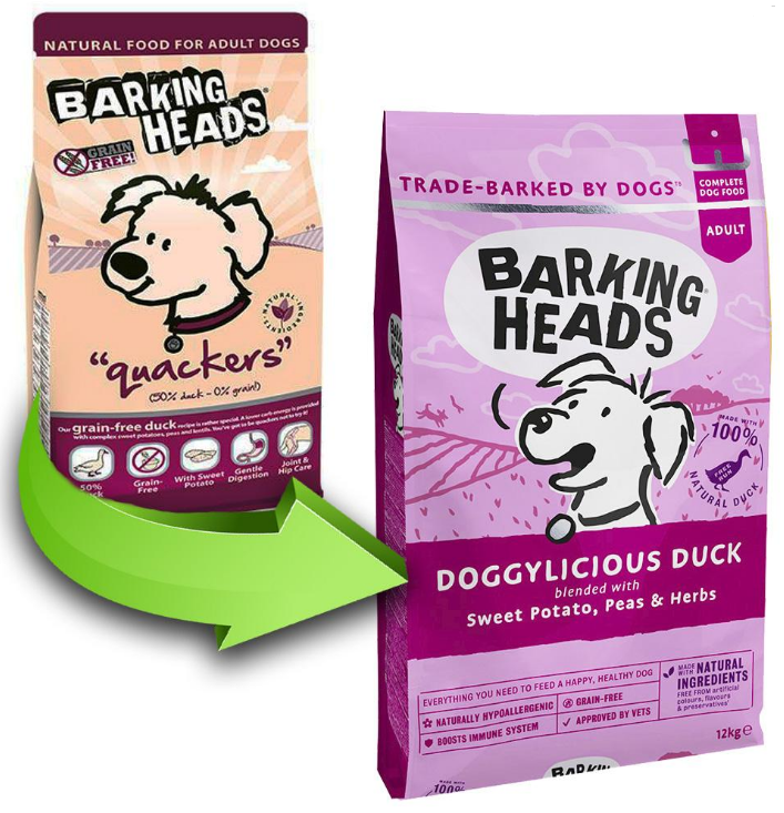 Barking Heads (Баркинг Хеадс) беззерновой для собак с Уткой и бататом 