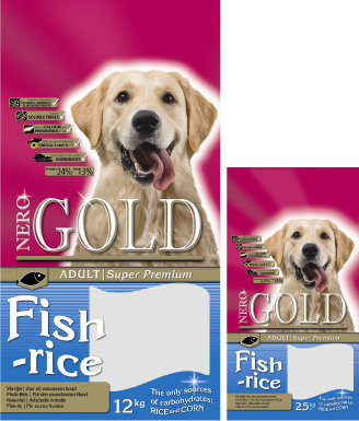 Nero Gold (Неро Голд) для взрослых собак: рыбный коктейль, рис и овощи (fish&rice 24 13)