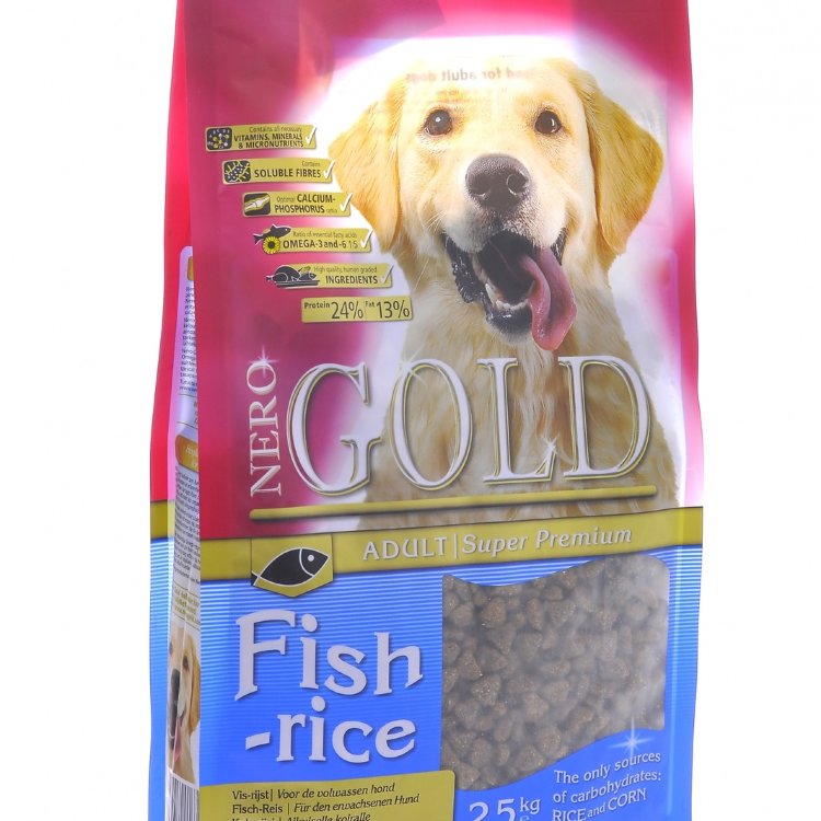 Nero Gold (Неро Голд) для взрослых собак: рыбный коктейль, рис и овощи (fish&rice 24 13)