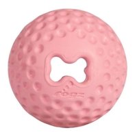 Rogz Мяч для щенков из литой резины с отверстием для лакомств GUMZ,розовый