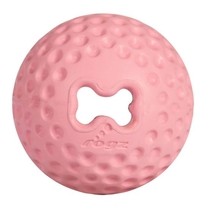Rogz Мяч для щенков из литой резины с отверстием для лакомств GUMZ,розовый