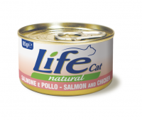 Lifecat (Лайфкет) salmon with chicken - консервы для кошек лосось с курицей в бульоне