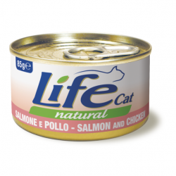 Lifecat (Лайфкет) salmon with chicken - консервы для кошек лосось с курицей в бульоне