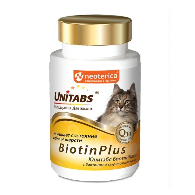 Экопром UNITABS BiotinPlus с Q10 с биотином и таурином для кошек