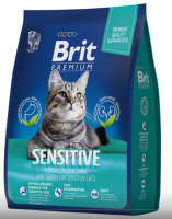 Brit (Брит) Premium Cat Sensitive сухой корм премиум класса с ягнененком и индейкой для взрослых кошек с чувствительным пищеварением