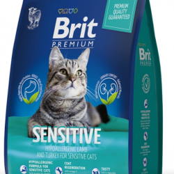 Brit (Брит) Premium Cat Sensitive сухой корм премиум класса с ягнененком и индейкой для взрослых кошек с чувствительным пищеварением