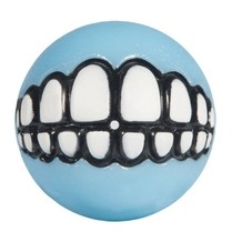Rogz Мяч для щенков с принтом зубы и отверстием для лакомств GRINZ , голубой