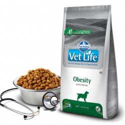 Farmina (Фармина) vet life dog OBESITY для собак (снижение избыточного веса, вспомогательная терапия при сахарном диабете)