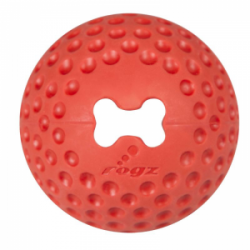 Rogz Мяч из литой резины с отверстием для лакомств GUMZ , красный