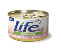 Lifecat (Лайфкет) tuna with shrimps - консервы для кошек тунец с креветками в бульоне