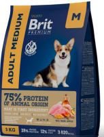 Brit (Брит) Premium Dog Adult Medium с курицей для взрослых собак средних пород (10–25 кг)