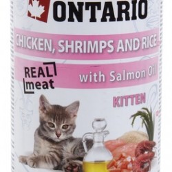 Ontario (Онтарио) консервы для котят: курица, креветки и рис