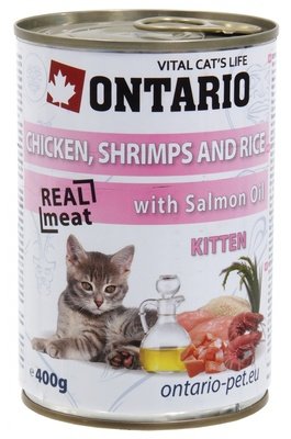 Ontario (Онтарио) консервы для котят: курица, креветки и рис