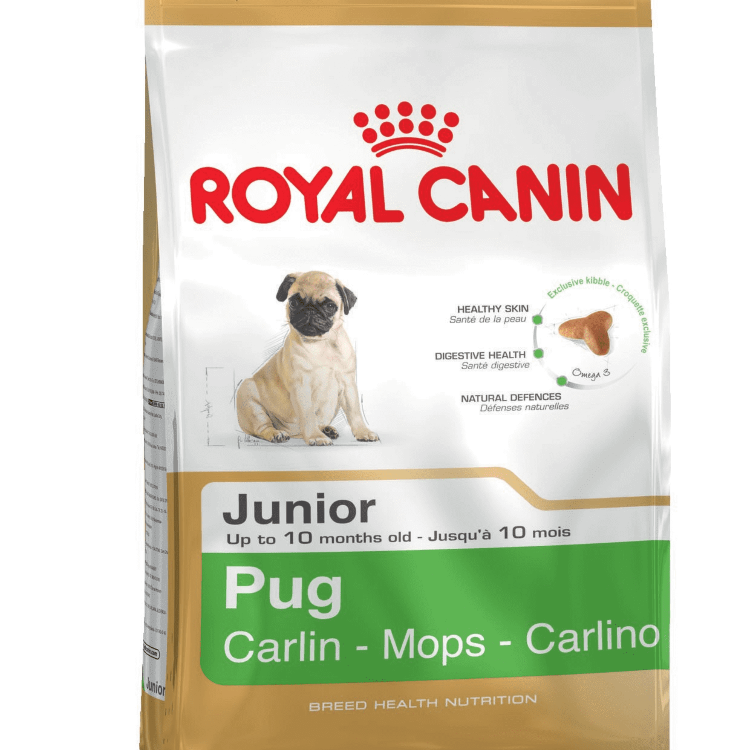 Royal Canin (Роял Канин) pug junior корм для мопсов - выводится