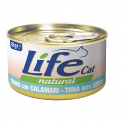 Lifecat (Лайфкет) tuna with squid rings - консервы для кошек тунец с кальмаром в бульоне