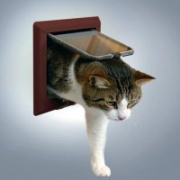 Trixie дверца для кошки коричневая, "de luxe" с 4 функциями