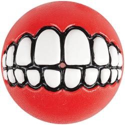 Rogz Мяч с принтом зубы и отверстием для лакомств GRINZ , красный