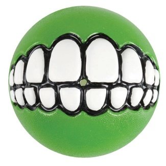 Rogz Мяч с принтом зубы и отверстием для лакомств GRINZ , лайм