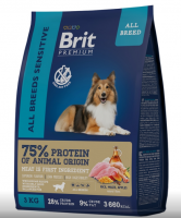 Brit (Брит) Premium Dog Sensitive с  ягнененком и индейкой для взрослых собак всех пород с чувствительным пищеварением