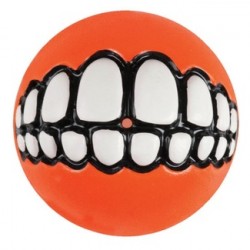Rogz Мяч с принтом зубы и отверстием для лакомств GRINZ , оранжевый