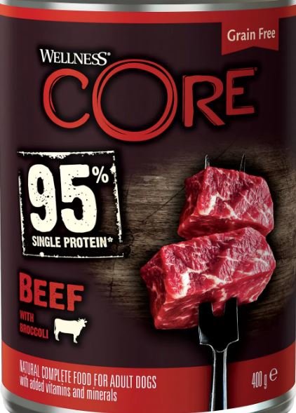 Wellness Core 95 консервы из говядины с брокколи для взрослых собак