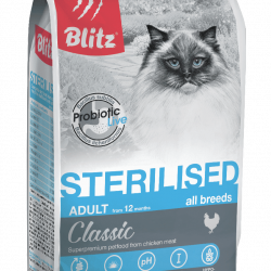 Blitz (Блиц) STERILISED CATS CHICKEN/сухой корм для стерилизованных кошек с Курицей