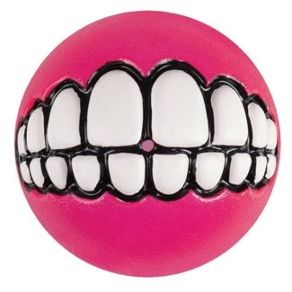 Rogz Мяч с принтом зубы и отверстием для лакомств GRINZ , розовый