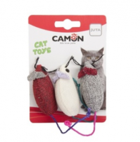 Camon (Камон) Игрушка для кошек мышь джутовая, 6,5 см, комплект 3 мыши