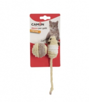 Camon (Камон) Игрушка для кошек мышь плюшевая с мячом, комплект