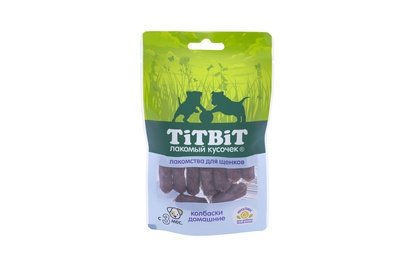 TiTBiT лакомства для щенков мелких пород Колбаски Домашние