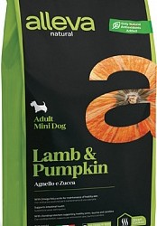Alleva (Алева) natural adult lamb & pumpkin mini Низкозерновой полнорационный корм для взрослых собак мелких пород. Ягненок и тыква
