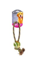 Papillon игрушка для собак "плетеный камуфляжный буксир с тенисным мячиком"