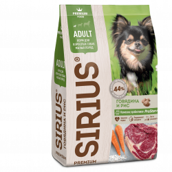 Sirius (Сириус) для взрослых собак малых пород ГОВЯДИНА И РИС
