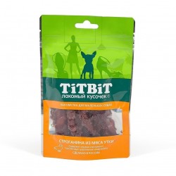 TiTBiT (Титбит) строганина из мяса утки для маленьких собак, 50 г