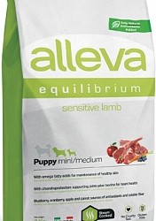 Alleva (Алева) equilibrium sensitive lamb puppy mini/medium Полнорационный корм для щенков мелких и средних пород. Сенситив ягненок