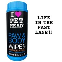 Pet head салфетки гипоаллергенные "цитрусовый бум" для лап и тела (paw & body)