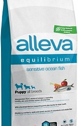 Alleva (Алева) equilibrium sensitive ocean fish puppy all breeds Полнорационный корм для щенков всех пород. Сенситив океаническая рыба