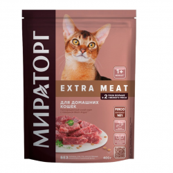 Мираторг EXTRA MEAT корм сухой с говядиной Black Angus для домашних кошек от 1 года