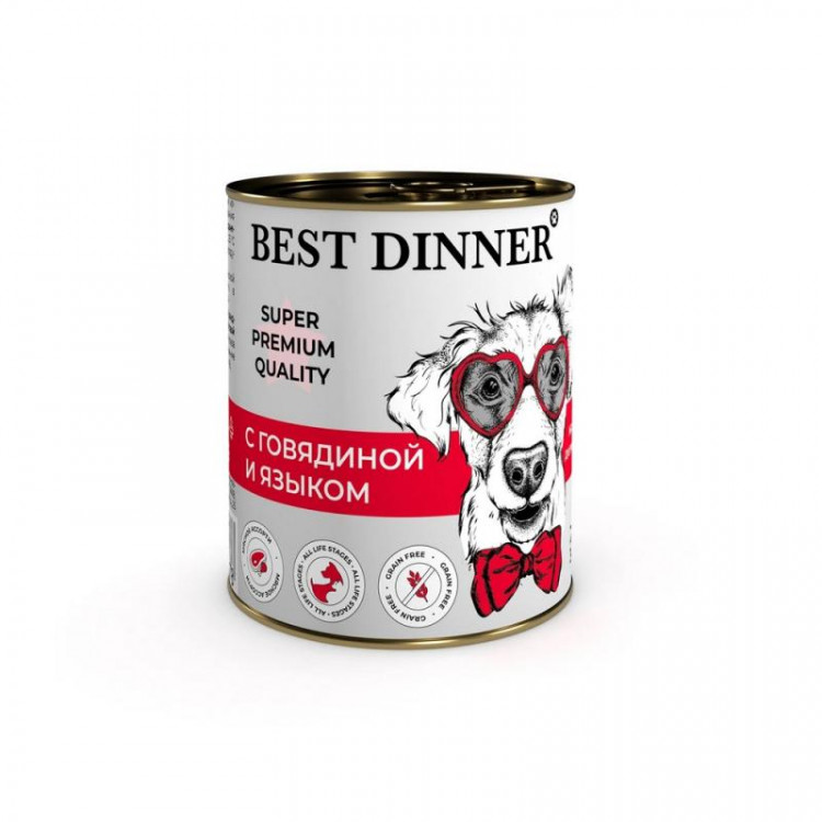 Best Dinner (Бест Диннер) консервы Мясные деликатесы для взрослых собак и щенков с 6 мес., 340 гр